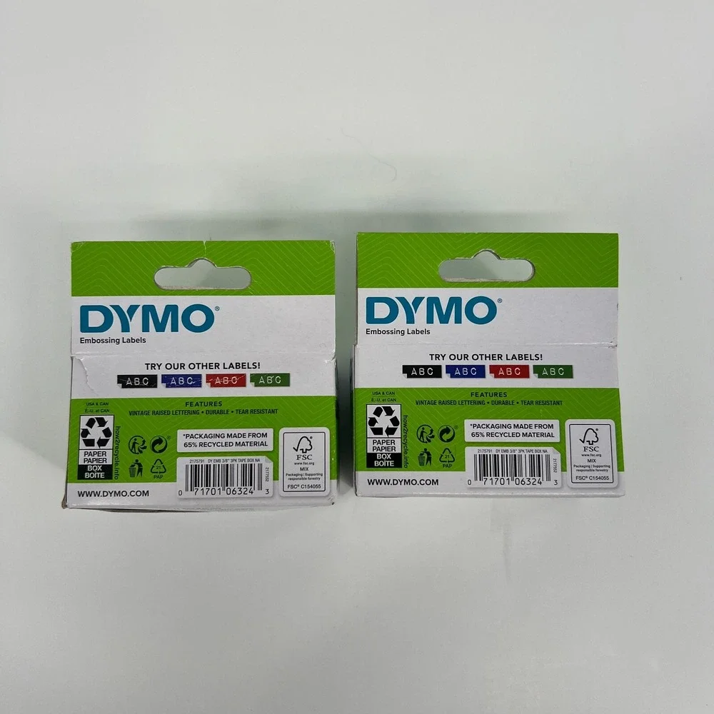2 Pack DYMO Self-Adhesive Embossing Labels 3/8